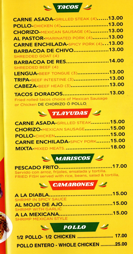 menu